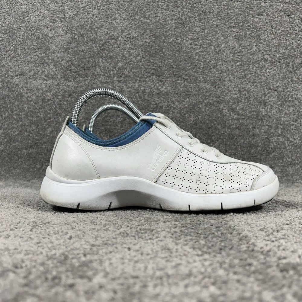 Dansko Elise Women's Sz EU 38 US 7.5 White Blue Comfort Nurse Shoes Used